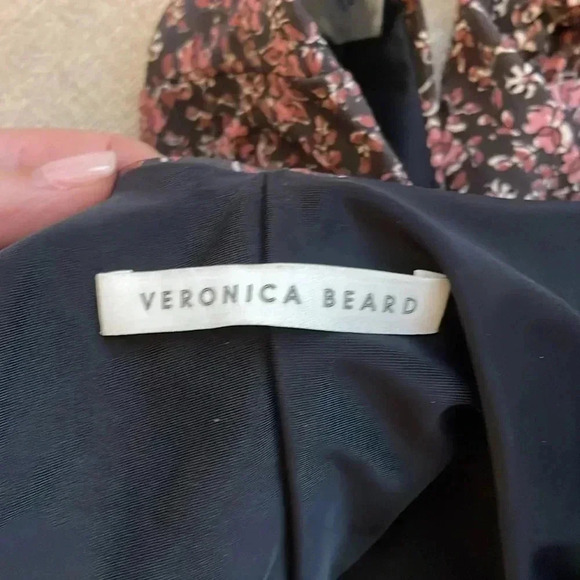 VERONICA BEARD Vickerie High Leg One-Piece Swimsuit Dark Plum Floral $288 - Picture 6 of 7